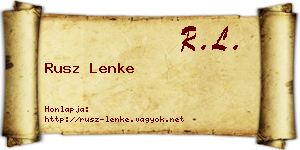 Rusz Lenke névjegykártya